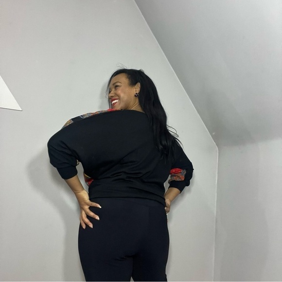 Vintage crewneck patchwork quilted sweatshirt bandana Paisley Statement Top - Picture 5 of 8